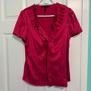 BCBGMaxAzria Pink Ruffled Blouse